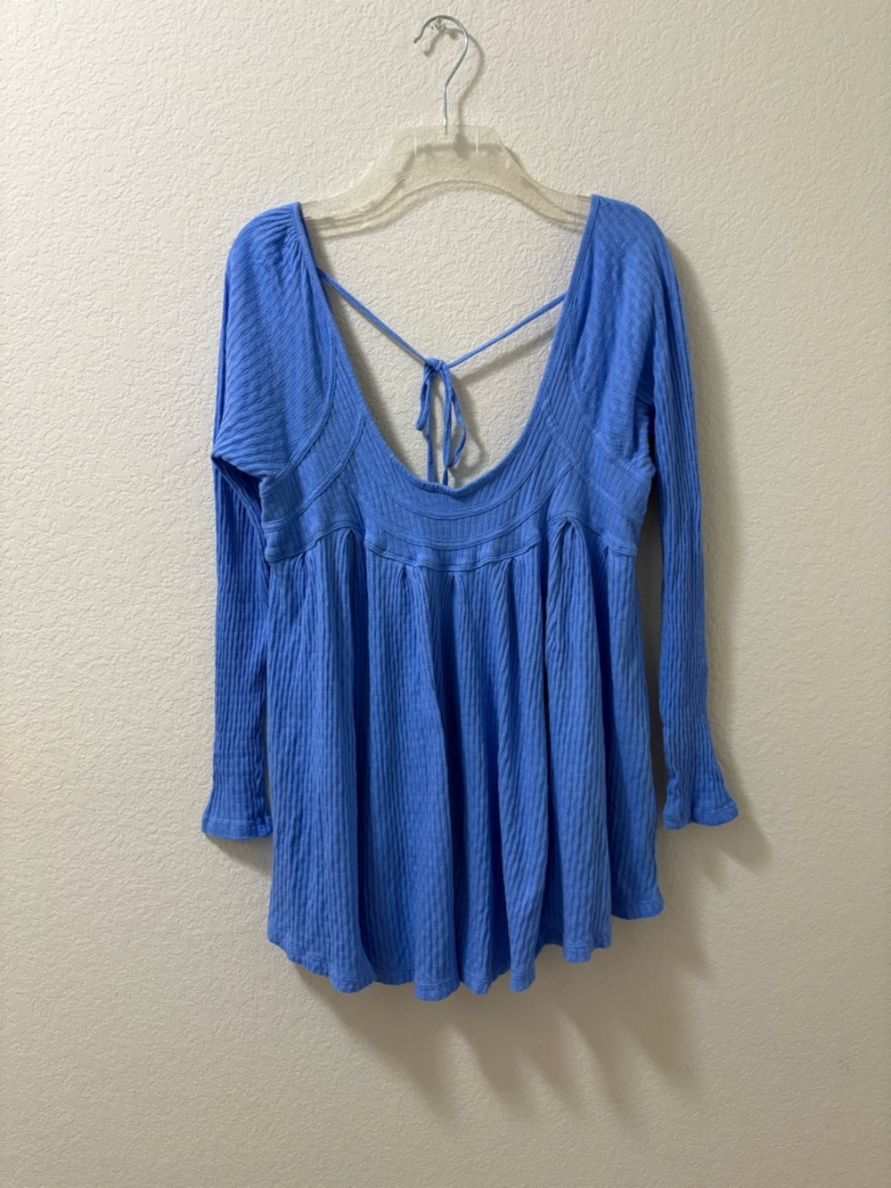 Free People It’s Always You long sleeve cotton top cornflower blue size Large PO